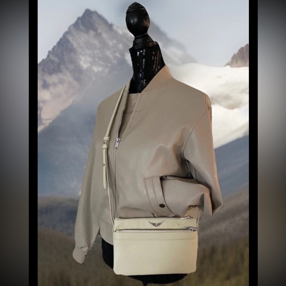 🆕 Zadig & Voltaire Stella Wings Crossbody Flash Ivory Leather Logo Shoulder Bag